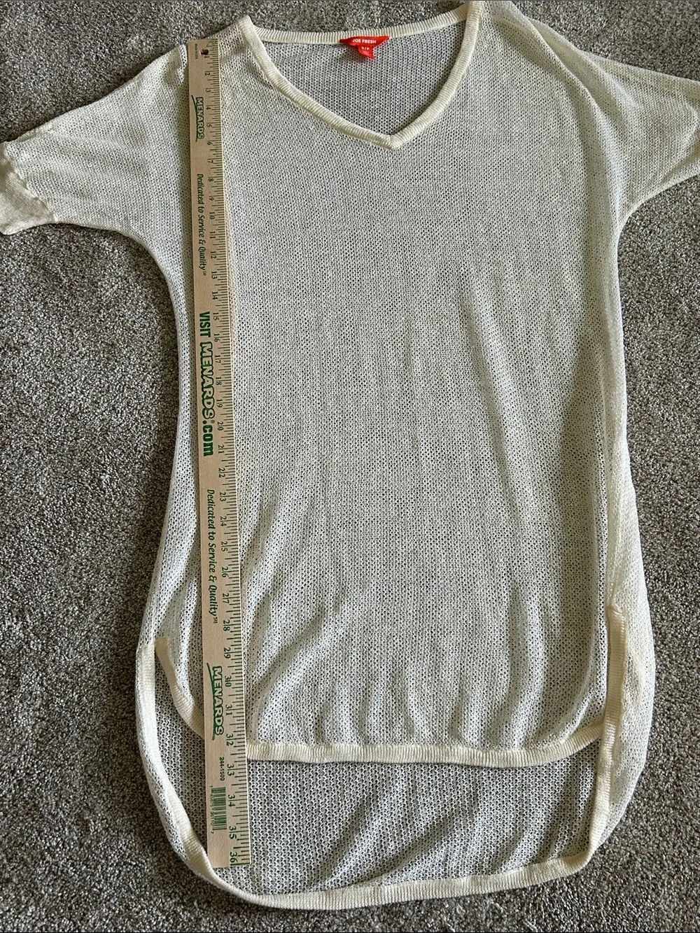 Joe Fresh Sheer Knit Swim Coverup in Cream Small